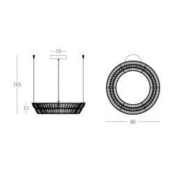 PAKABINAMAS LED ŠVIESTUVAS 23048 D80 55W ŽALVARIO SPALVOS pigiau