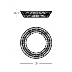 LUBINIS LED ŠVIESTUVAS 23047 D60 38W ŽALVARIO SPALVOS kaina