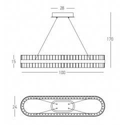 PAKABINAMAS LED ŠVIESTUVAS 22041 L100 68W AUKSO SPALVOS internetu