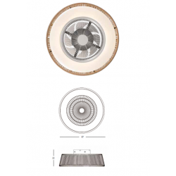 LUBINIS LED ŠVIESTUVAS SU VENTILIATORIUMI 23001 33W RUDAS kaina