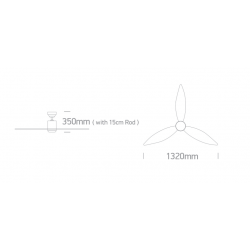 LUBINIS LED ŠVIESTUVAS SU VENTILIATORIUMI 6302/W/V 22W BALTAS kaina