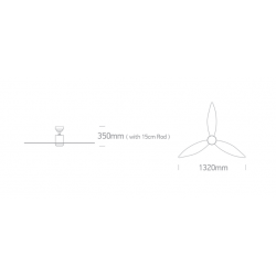 LUBINIS LED ŠVIESTUVAS SU VENTILIATORIUMI 6306/B/V 22W JUODAS kaina