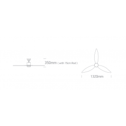 LUBINIS LED ŠVIESTUVAS SU VENTILIATORIUMI 6312LC/W/V RUDAS kaina