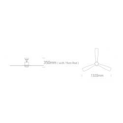 LUBINIS LED ŠVIESTUVAS SU VENTILIATORIUMI 6314D/B/V RUDAS kaina