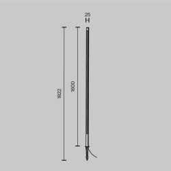 ĮSMEIGIAMAS ŠVIESTUVAS POLE H160 24W JUODAS skubiai