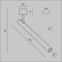 LUBINIS KRAIPOMAS LED ŠVIESTUVAS FOCUS T L30 6W JUODAS pigiau