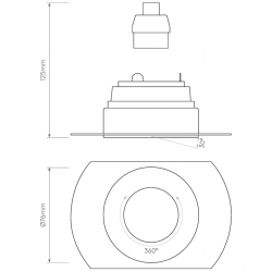 Berėmis šviestuvas ROUND Adjustable baltas pristatymas
