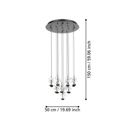 PAKABINAMAS LED ŠVIESTUVAS PIANOPOLI D50 27W JUODAS skubiai