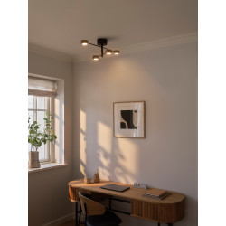 Lubinis LED šviestuvas Clyde 4 14W juodas kaina