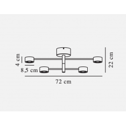 Lubinis LED šviestuvas Clyde 4 14W juodas pigiau
