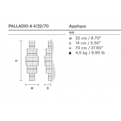 SIENINIS ŠVIESTUVAS PALLADIO H70 JUODAS internetu