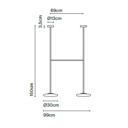 PAKABINAMAS LED ŠVIESTUVAS IHANA L99 H150 15,2W JUODAS skubiai