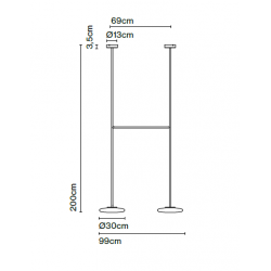 PAKABINAMAS LED ŠVIESTUVAS IHANA L99 H200 15,2W JUODAS skubiai