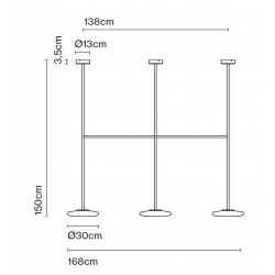 PAKABINAMAS LED ŠVIESTUVAS IHANA L168 H150 22,8W JUODAS skubiai