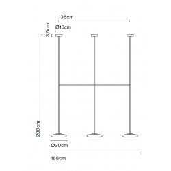 PAKABINAMAS LED ŠVIESTUVAS IHANA L168 H200 22,8W JUODAS skubiai