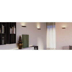 SIeninis LED šviestuvas APEX 18W juodas kaina