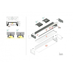 LED PROFILIS SURFACE14.V2 EE7F/Y PAVIRŠINIS, 2M, JUODAS skubiai