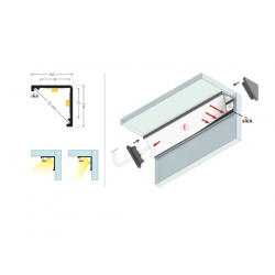 LED PROFILIS CABI12 DUO E KAMPINIS, 1M, BALTAS internetu
