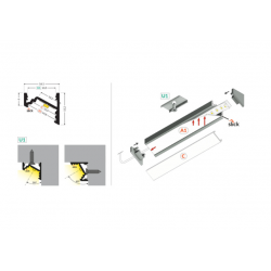 LED PROFILIS CORNER10.V2 A1C/U1 KAMPINIS, 1M, ANODUOTAS ALIUMINIS kaina