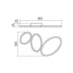Lubinis | sieninis LED šviestuvas RITMO 40W L66,5 CCT 3000-4000K juodas