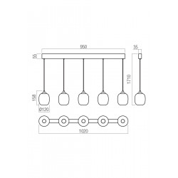 PAKABINAMAS LED ŠVIESTUVAS KHADI 5 L102 26W DŪMINTO STIKLO skubiai