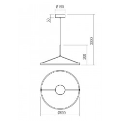 PAKABINAMAS LED ŠVIESTUVAS ORBIT D60 39W BRONZOS SPALVOS CCT internetu