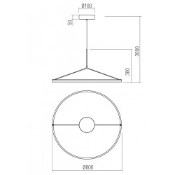PAKABINAMAS LED ŠVIESTUVAS ORBIT D80 48W JUODAS CCT internetu
