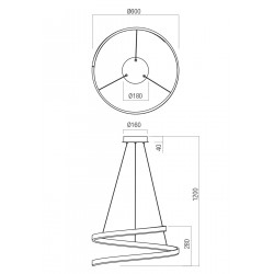 PAKABINAMAS LED ŠVIESTUVAS SCROLL D60 38W CCT BALTAS internetu