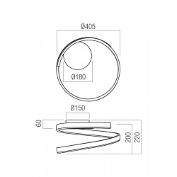 LUBINIS LED ŠVIESTUVAS SCROLL D40 27W CCT BALTAS internetu
