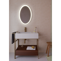 VEIDRODIS SU LED APŠVIETIMU VANITY OVAL 36W AUKSO SPALVOS pigiau
