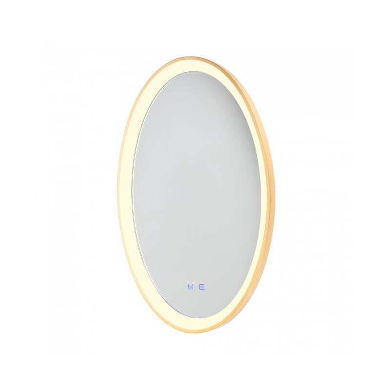 VEIDRODIS SU LED APŠVIETIMU REDO VANITY OVAL 36W AUKSO SPALVOS 01-3822