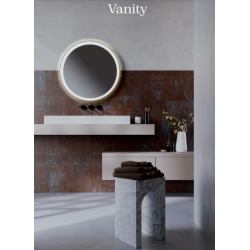 VEIDRODIS SU LED APŠVIETIMU VANITY ROUND 48W AUKSO SPALVOS internetu
