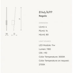 SIENINIS LED ŠVIESTUVAS REGOLO H100 14W ĮVAIRIŲ SPALVŲ internetu