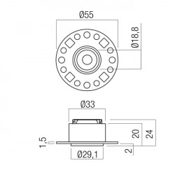 PRIGLAISTOMAS PAGRINDAS XLOOP LED JUOSTOMS D18 BALTAS pigiau