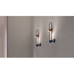 SIENINIS LED ŠVIESTUVAS LUPPITER D33 8W JUODAS | ALEBASTRAS skubiai