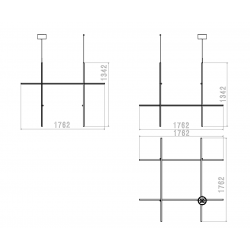 PAKABINAMAS LED ŠVIESTUVAS COORDINATES MODULE SUSPENSION 180W PILKAS pristatymas