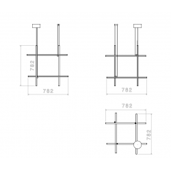 PAKABINAMAS LED ŠVIESTUVAS COORDINATES SUSPENSION 3 CLIII 64W PILKAS skubiai