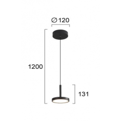 PAKABINAMAS LED ŠVIESTUVAS EDEN 9W JUODAS pigiau