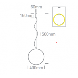 PAKABINAMAS LED ŠVIESTUVAS 63152A/B/W D40 20W JUODAS