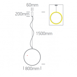 PAKABINAMAS LED ŠVIESTUVAS 63152C/B/W D80 40W JUODAS kaina