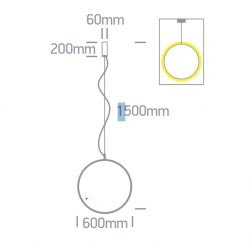 PAKABINAMAS LED ŠVIESTUVAS 63152B/B/W D60 30W JUODAS kaina