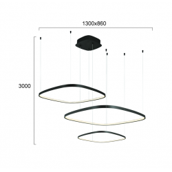 PAKABINAMAS LED ŠVIESTUVAS LORENZO 70W CCT JUODAS DIM pigiau