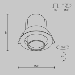 ĮLEIDŽIAMAS LED ŠVIESTUVAS HIDDEN 10W  JUODAS pigiau