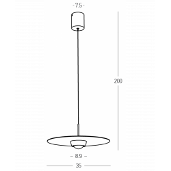 PAKABINAMAS LED ŠVIESTUVAS 2586 21W RAUDONAS DIMERIUOJAMAS pigiau