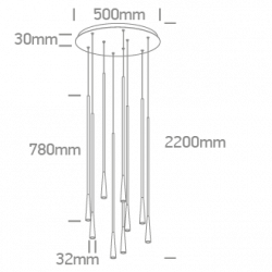 PAKABINAMAS LED ŠVIESTUVAS 63076D/B/W 45W JUODAS kaina