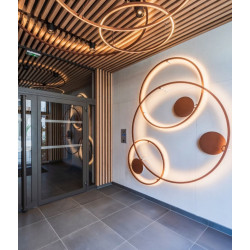 SIENINIS | LUBINIS LED ŠVIESTUVAS U-LIGHT D90 63W RUDAS | TAMSIAI PILKAS kaina