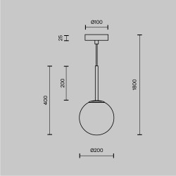 PAKABINAMAS ŠVIESTUVAS BASIC FORM D20 AUKSO SPALVOS pristatymas