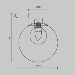 SIENINIS ŠVIESTUVAS BASIC FORM D20 AUKSO SPALVOS | SKAIDRUS pristatymas