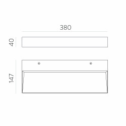 SIENINIS LED ŠVIESTUVAS BRICK 38W L38 BALTAS skubiai