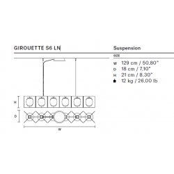 PAKABINAMAS LED ŠVIESTUVAS GIROUETTE S6 LN 27W AUKSO SPALVOS pristatymas